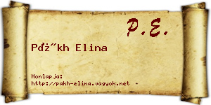 Pákh Elina névjegykártya